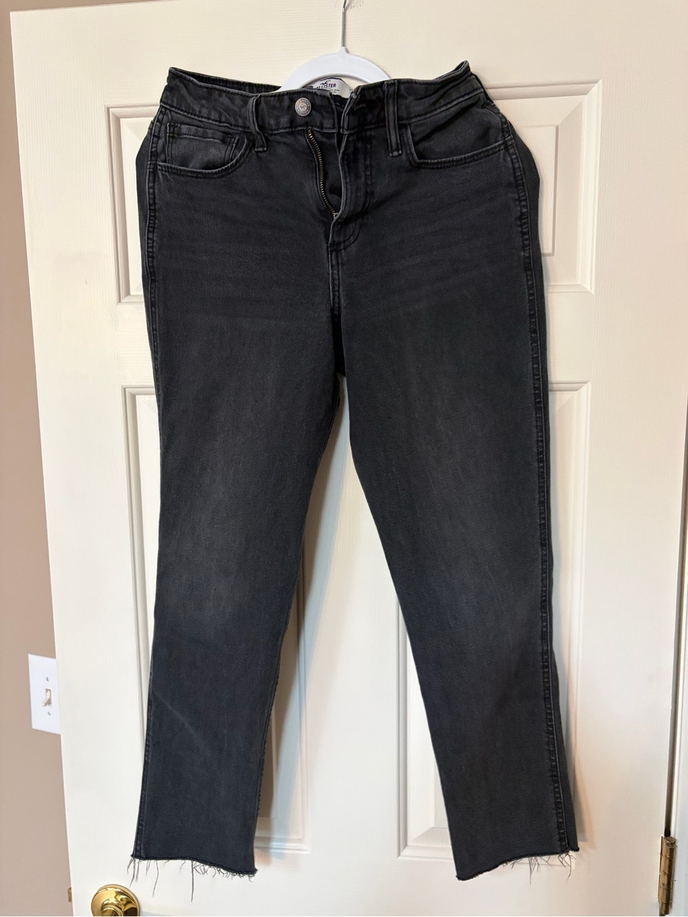 Hollister Black High-Rise Straight Jeans